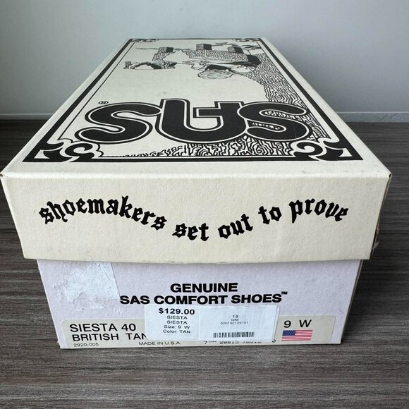 SAS Siesta 40th Anniversary Handsewn Lace Up Loafers Shoes$129 in British Tan - Picture 11 of 12